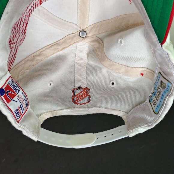 VINTAGE Detroit Red Wings Sports Specialties Hat Cap Snap Back Shadow Logo White - Picture 10 of 13
